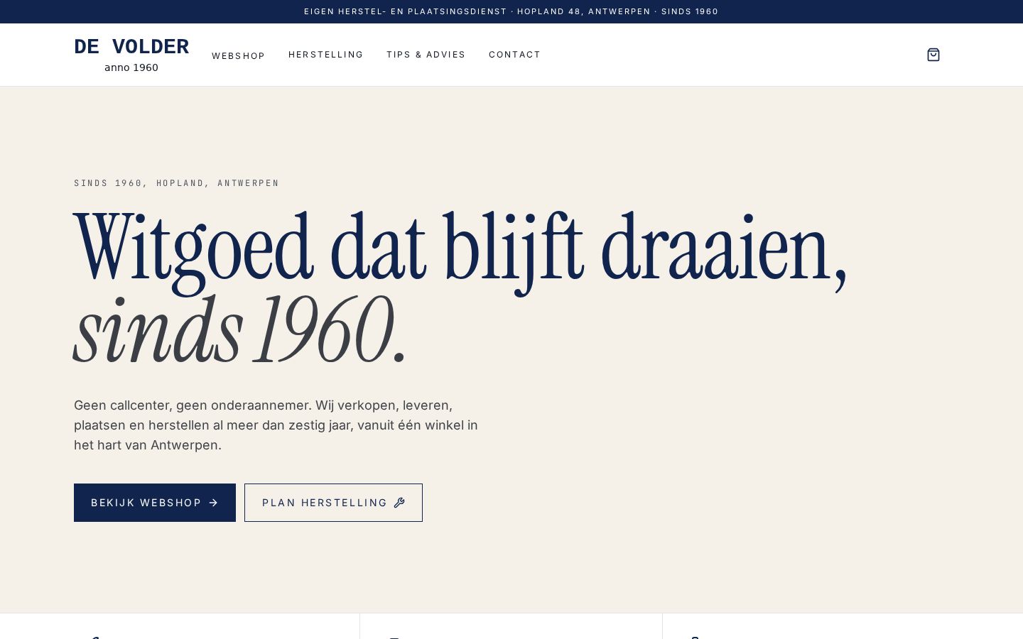 Website van Elektro De Volder gemaakt door Studio Ro