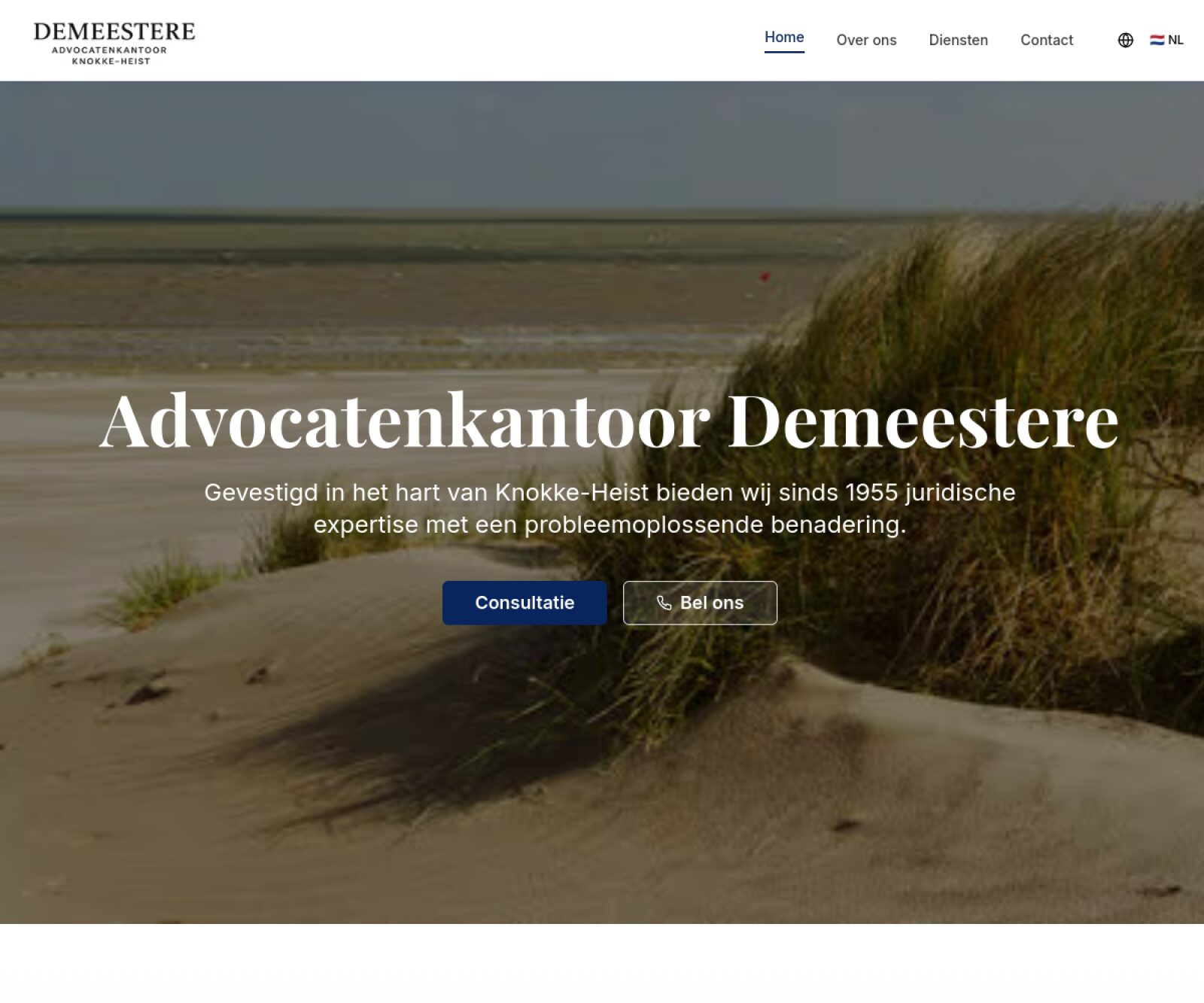 Website van Advocaten Demeestere gemaakt door Studio Ro