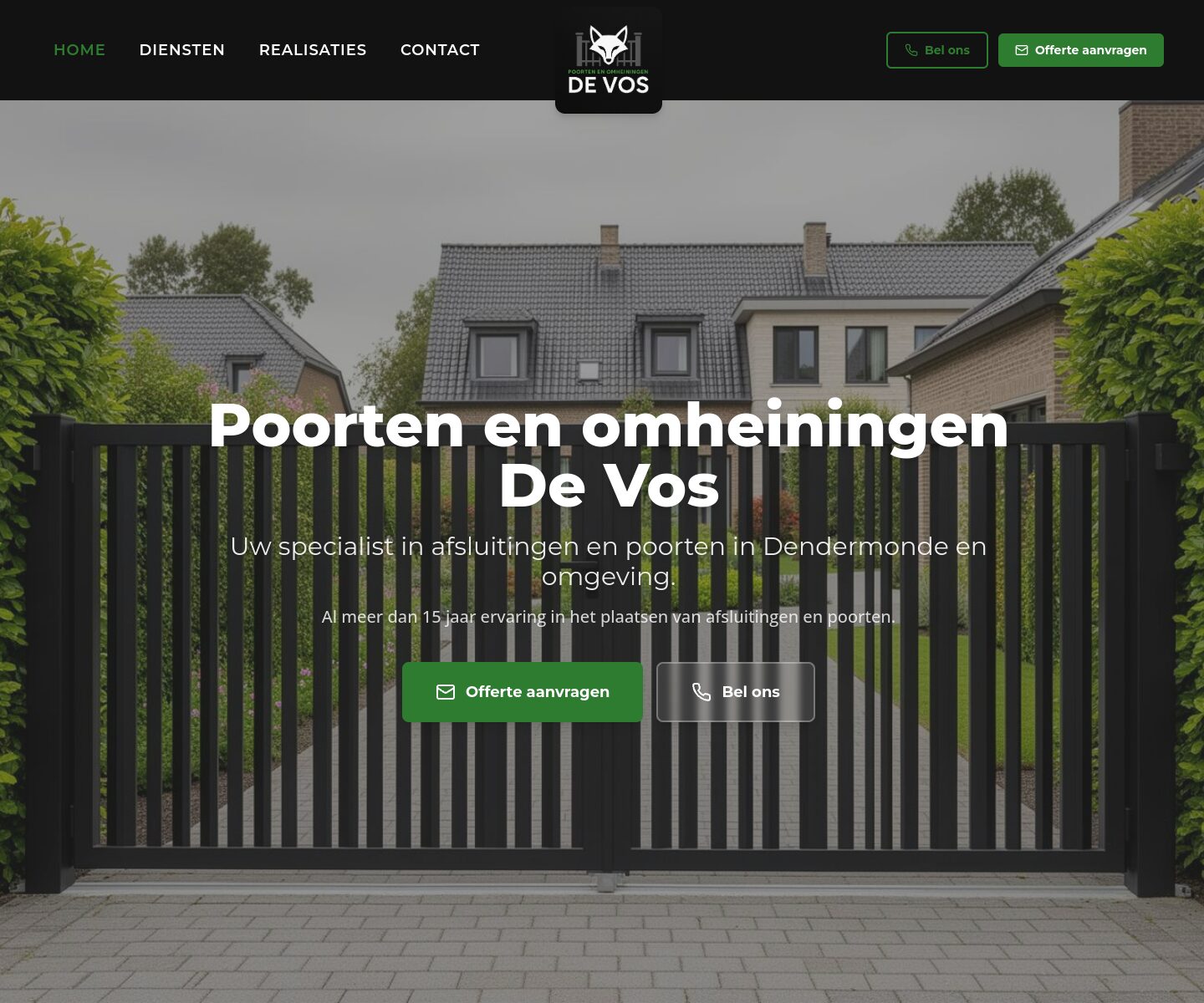 Website van Poorten & Omheiningen De Vos gemaakt door Studio Ro