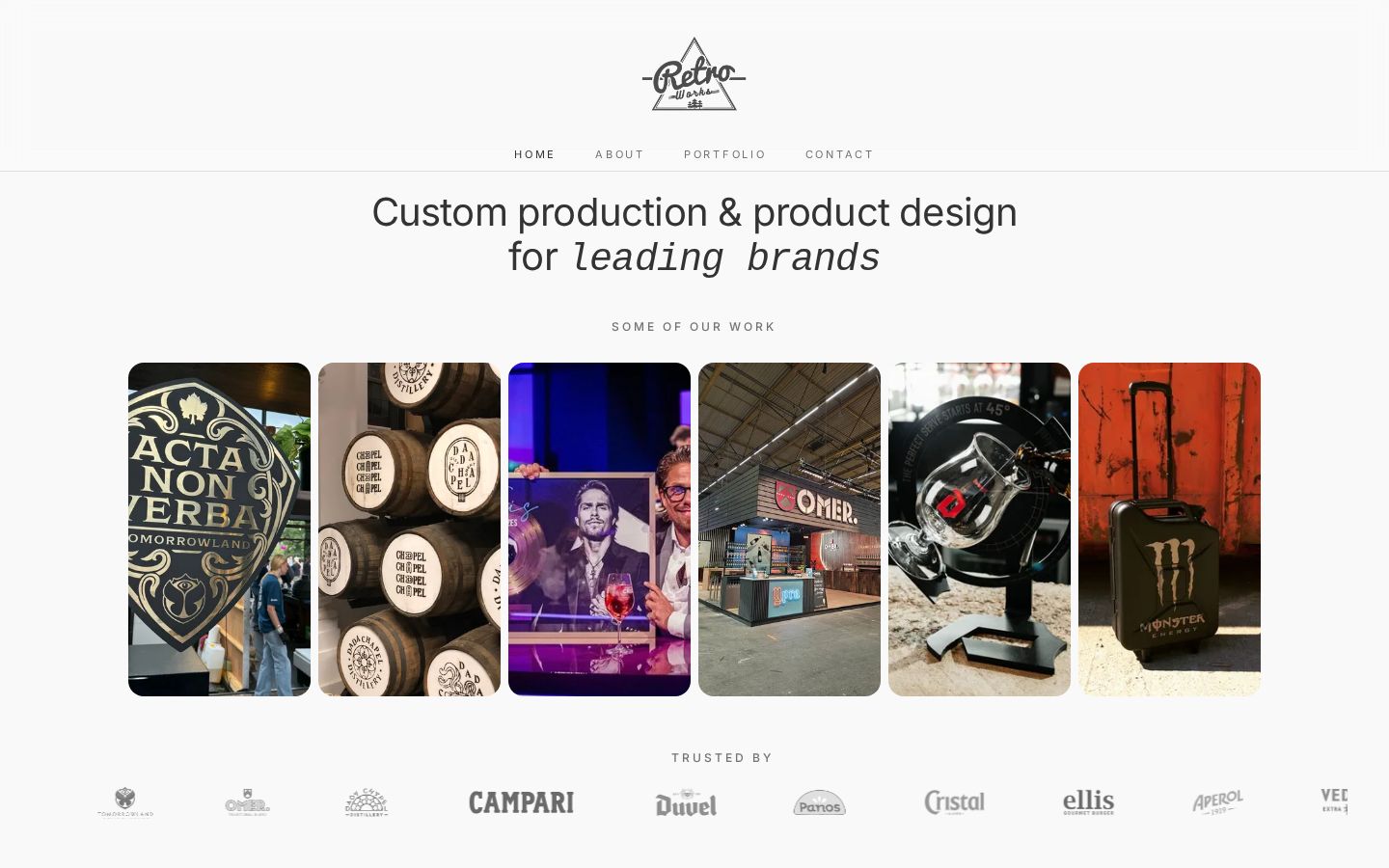 Website van Retroworks gemaakt door Studio Ro